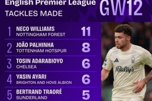 内科·威廉姆斯单场11抢断是森林升级后单场最多，也是本赛季最多