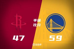 库里次节后半节回暖半场送2帽 勇士领先火箭12分进入下半场