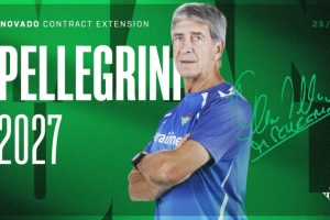 官方：贝蒂斯与72岁老帅佩莱格里尼续约至2027年