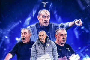 此前70胜33平46负！拉齐奥官方：萨里解锁执教球队150场里程碑